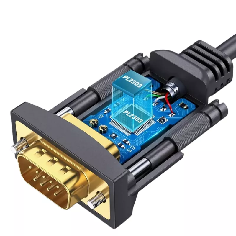 UGREEN USB 2.0 na RS-232 Przejściówka szeregowa (USB-A męski do DB9 męski) - Czarny, 1,5 m