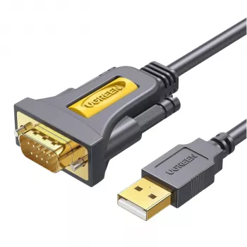 UGREEN USB 2.0 na RS-232 Przejściówka szeregowa (USB-A męski do DB9 męski) - Czarny, 1,5 m