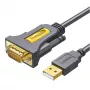 UGREEN USB 2.0 na RS-232 Przejściówka szeregowa (USB-A męski do DB9 męski) - Czarny, 1,5 m
