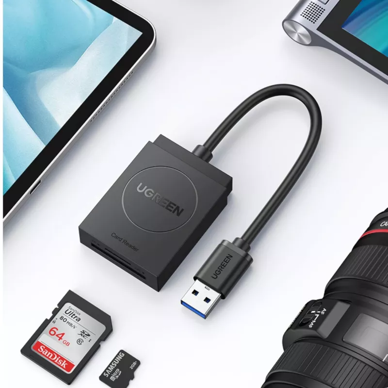 UGREEN USB 3.0 Dual Slot Card Reader do kart SD/TF – transfer danych 5Gbps
