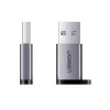 UGREEN USB 3.0 Męski na Type-C 3.1 Żeński Adapter, Transfer Danych i Ładowanie, Kosmiczna Szarość
