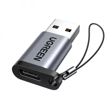UGREEN USB 3.0 Męski na Type-C 3.1 Żeński Adapter, Transfer Danych i Ładowanie, Kosmiczna Szarość