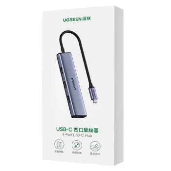 UGREEN USB-C Hub 4-Port USB 3.2 Gen 1 Srebrny