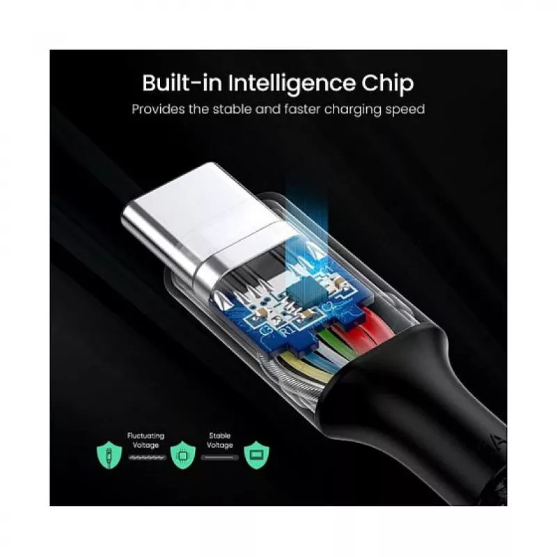 UGREEN USB-C do USB-C 100W Pleciony kabel nylonowy do ładowania 2m Czarny