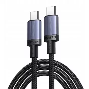 UGREEN USB-C na USB-C kabel ładujący USB 2.0 240W PD 3.1, pleciona aluminiowa obudowa, 2m szary