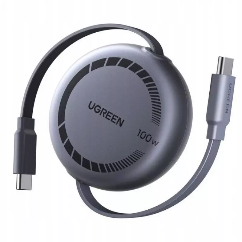 UGREEN USB-C na USB-C PD 100W Wysuwany Kabel Szybkiego Ładowania 1m Czarny