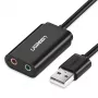 UGREEN USB na 3,5 mm zewnętrzny adapter dźwięku stereo - czarny
