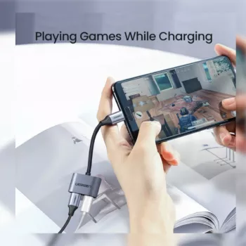 UGREEN USB Type-C podwójny adapter audio i ładowania (15W PD, rozdzielacz 2 w 1)