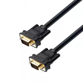UGREEN VG101 VGA Przewód Męski-Męski 1,5 m – Full HD 1080p, Pozłacane Złącza, Podwójne Ekranowanie, Podwójne Rdzenie Ferrytowe