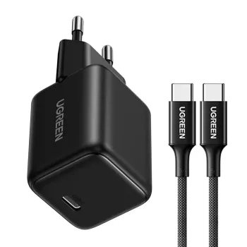 Ugreen X513 30W GaN USB-C Ładowarka z kablem USB-C 1m - Czarny