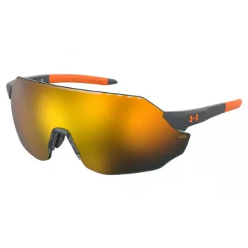 Under Armour UAHALFTIMEF2M Okulary przeciwsłoneczne unisex - czarna oprawka, szare soczewki, szerokość soczewki 65 mm, długość zausznika 120 mm