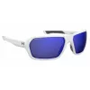 Okulary przeciwsłoneczne męskie Under Armour UARECON6HTG47 - prostokątne, owijające, zielone szkła, oprawka Havana