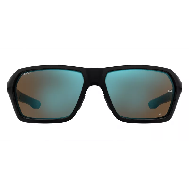 Under Armour UARECON807G4W Męskie okulary sportowe - matowa czarna oprawka, szare soczewki polaryzacyjne, 64/17/125 mm