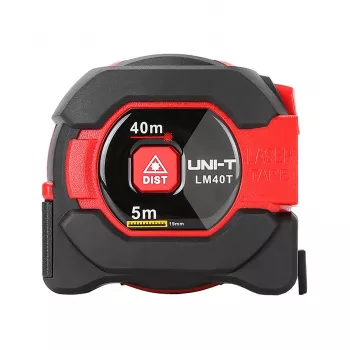 UNI-T LM-40T Dalmierz laserowy 40m, dokładność ±2mm, IP54, podświetlany LCD, funkcje powierzchni/objętości/Pitagorasa, 20 zestawów danych