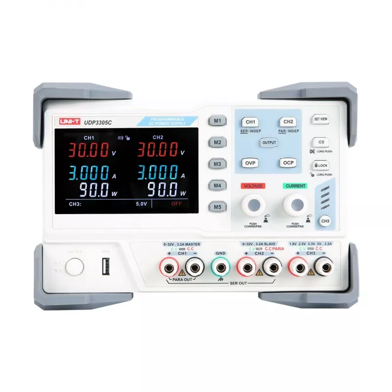 UNI-T UDP3305C Programmable DC Power Supply, 3 Channels, 0-30V/0-5A, 325W