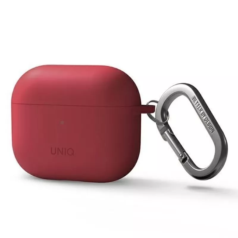 UNIQ Uniq Nexo Case do AirPods 3 + Silikonowe zaczepy na uszy - Czerwony