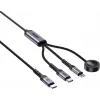 UNITEK 3-in-1 USB-C + Lightning + Apple Watch Charging Cable, 100W PD, 480 Mbps, 1.2m, Black