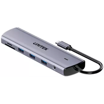 Unitek Hub USB 3.0 4-portowy z kablem 30cm, Szary