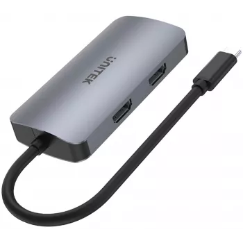 Unitek D1051A USB-C Hub z 1x USB 3.0, VGA, 2x HDMI, Power Delivery i MST
