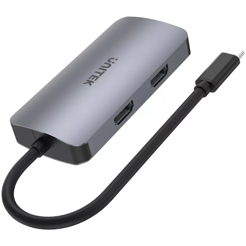 Unitek D1051A USB-C Hub z 1x USB 3.0, VGA, 2x HDMI, Power Delivery i MST