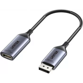 UNITEK DisplayPort 1.4 na HDMI 2.1 Adapter, 8K@60Hz, Aktywny, Aluminium