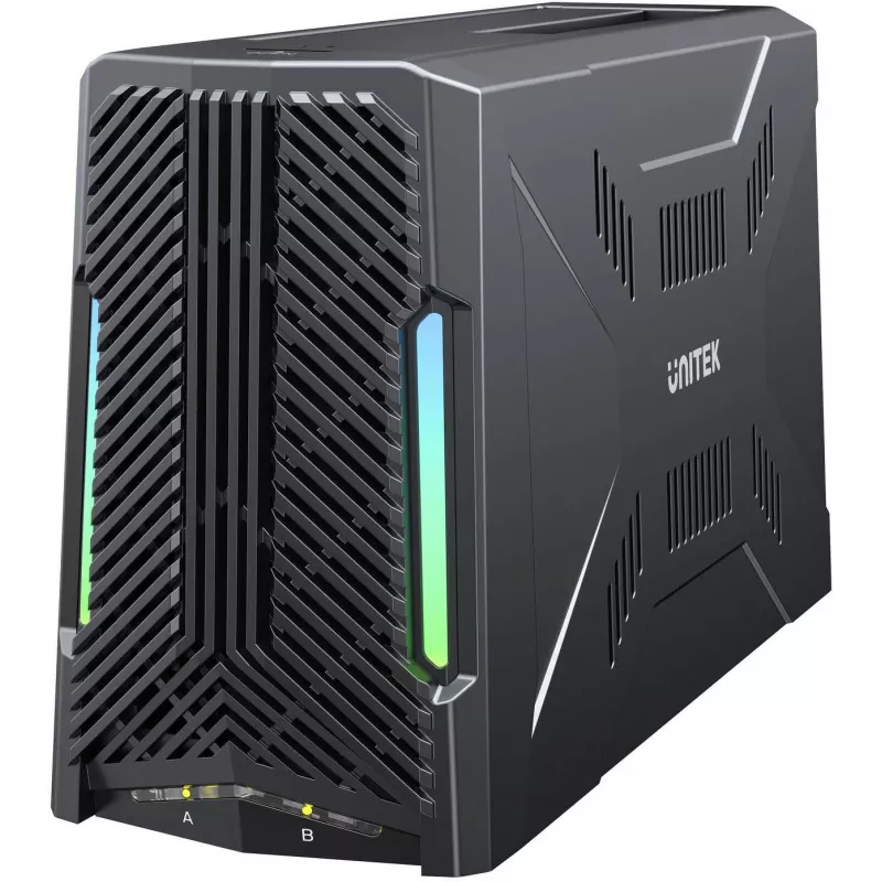 UNITEK Stacja dokująca z 1x M.2 NVMe i 1x SATA, USB-C 10 Gbps, klonowanie offline, S1234B01-EU