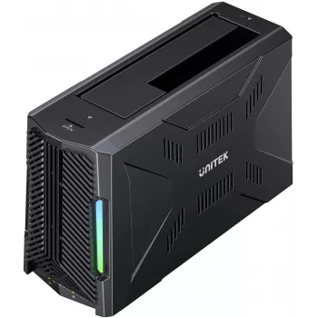 UNITEK Stacja dokująca z 1x M.2 NVMe i 1x SATA, USB-C 10 Gbps, klonowanie offline, S1234B01-EU