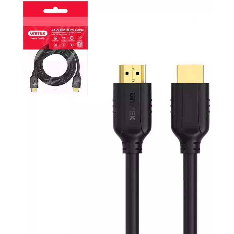 UNITEK HDMI 2.0 Cable 4K 60Hz HDR ARC 2m Black