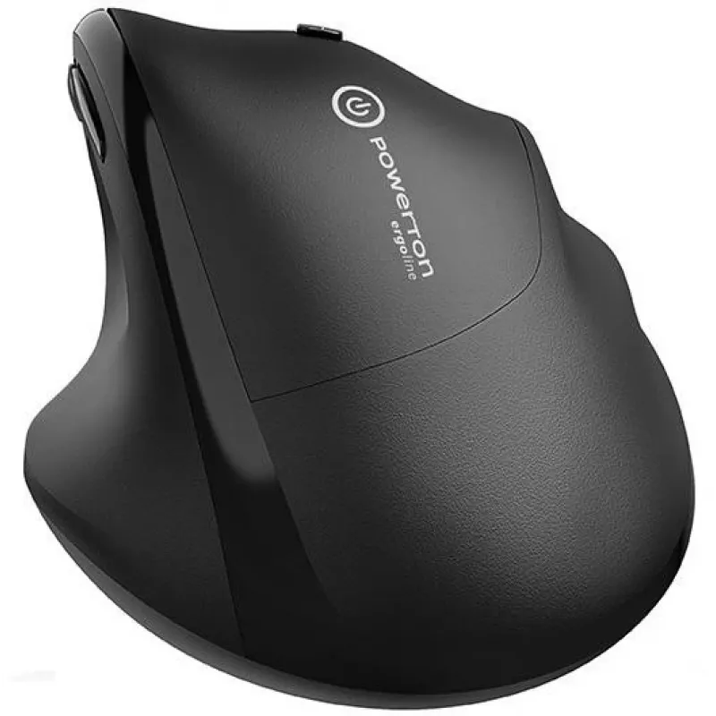 UNITEK Powerton ERGO CLOE Wireless Mouse – Black, 1600 DPI, Right-Handed Ergonomic Design