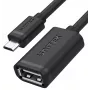 UNITEK USB 2.0 OTG Kabel, microUSB męski na USB-A żeński, 15 cm, czarny