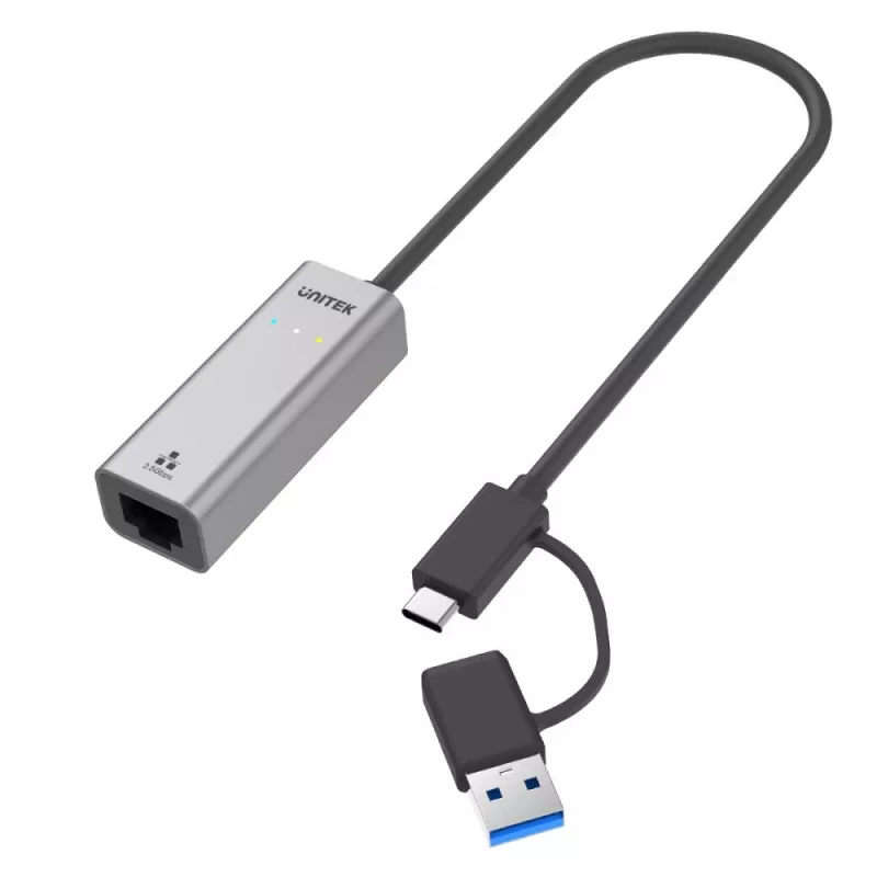 UNITEK USB-A/C 3.1 Gen 1 do RJ45 2.5 Gigabit Ethernet Adapter U1313C