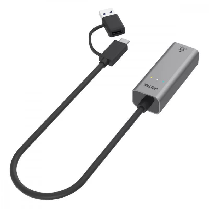 UNITEK USB-A/C 3.1 Gen 1 do RJ45 2.5 Gigabit Ethernet Adapter U1313C
