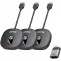 UNITEK Bezprzewodowy System Transmisji Sygnału AV HDMI 1080p, 1 Nadajnik + 2 Odbiorniki, Czarny