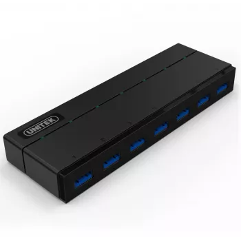 UNITEK Y-3184 7-Portowy Hub USB 3.0 z Zasilaczem i Ładowaniem BC 1.2