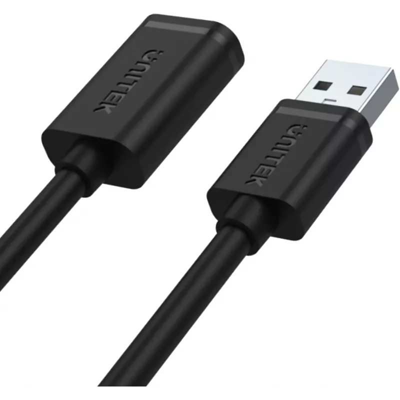 UNITEK Y-C449GBK Przedłużacz USB 2.0, wtyk Type-A męski na gniazdo żeńskie, 1,5 m, czarny
