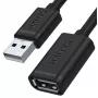 UNITEK Y-C449GBK Przedłużacz USB 2.0, wtyk Type-A męski na gniazdo żeńskie, 1,5 m, czarny