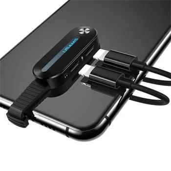 USAMS Lightning Dual Adapter z LED Light SJ357 Czarny