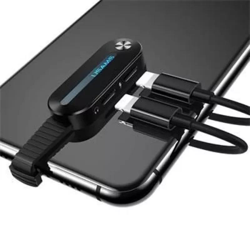 USAMS Lightning Dual Adapter z LED Light SJ357 Czarny