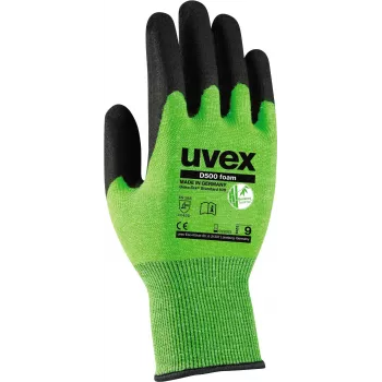 Rękawice ochronne Uvex D500 Foam z ochroną przed przecięciem, rozmiar 9 (L), szare/antracytowe 6060409