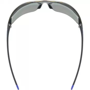 Okulary rowerowe UVEX Equate, czarny/niebieski matowy/niebieskie lustro