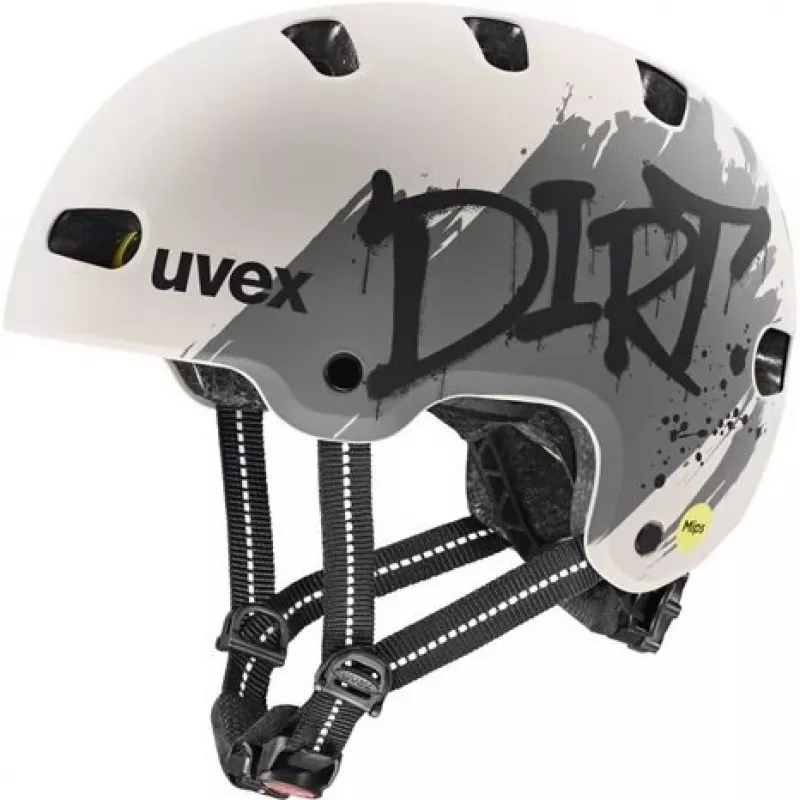 Kask rowerowy dziecięcy UVEX Kid 4 Style MIPS, Dirt Warm Grey