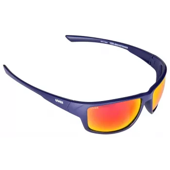 UVEX Sportstyle 230 Gogle narciarskie matowe niebieskie - Lustrzane niebieskie szkła, przeciwmgielne, UV400