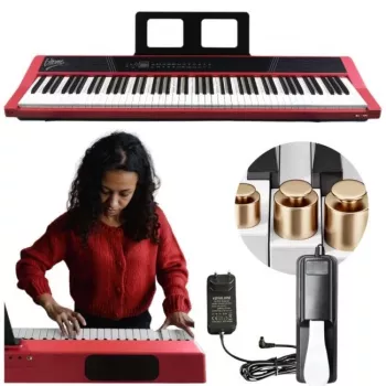 V-TONE BL-190 88-Key Portable Digital Piano with Weighted Hammer Action, Black