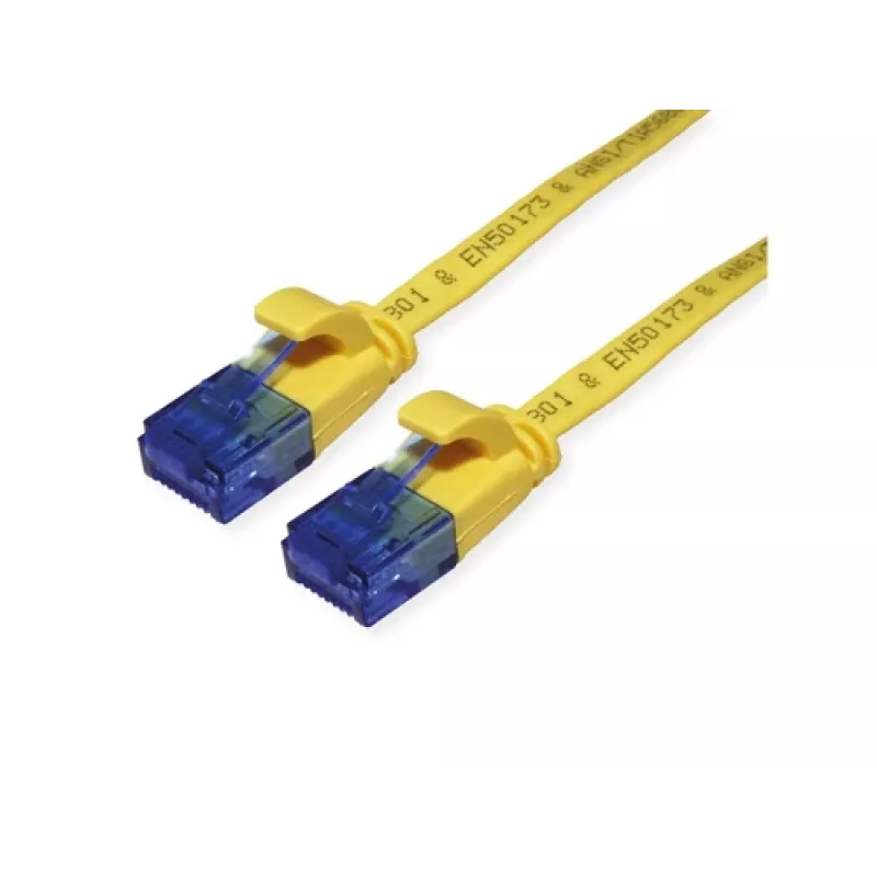 VALUE Cat.6A UTP Ekstra płaski kabel krosowy, Żółty, 0,5 m