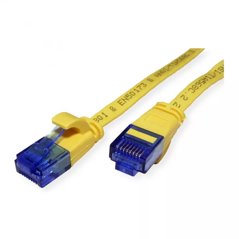 VALUE Cat.6A UTP Ekstra płaski kabel krosowy, Żółty, 0,5 m