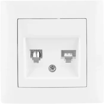 VCX WESA LC 42 Kombinowane gniazdo telefoniczno-sieciowe RJ11/RJ45 Cat. 5e UTP białe