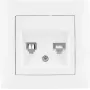 VCX WESA LC 42 Kombinowane gniazdo telefoniczno-sieciowe RJ11/RJ45 Cat. 5e UTP białe