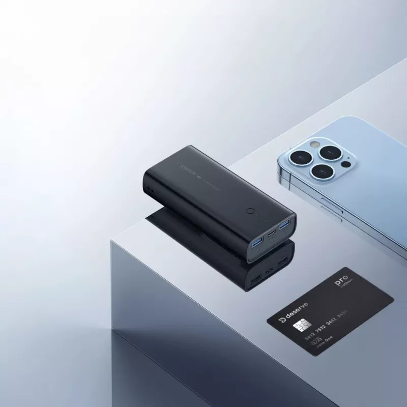 Veger ACE100 W1146 10000mAh 20W PD QC3.0 Power Bank - Czarny