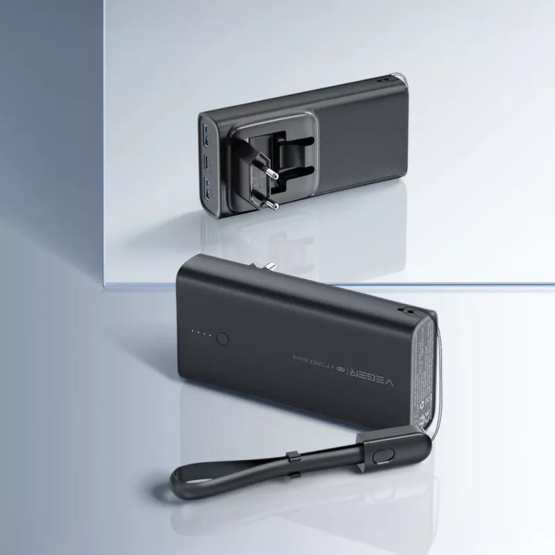 Veger ACE100 W1146 10000mAh 20W PD QC3.0 Power Bank - Czarny