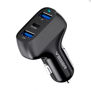 Ładowarka samochodowa Veger CC271 Rigorous PD37W (2A1C) Czarna